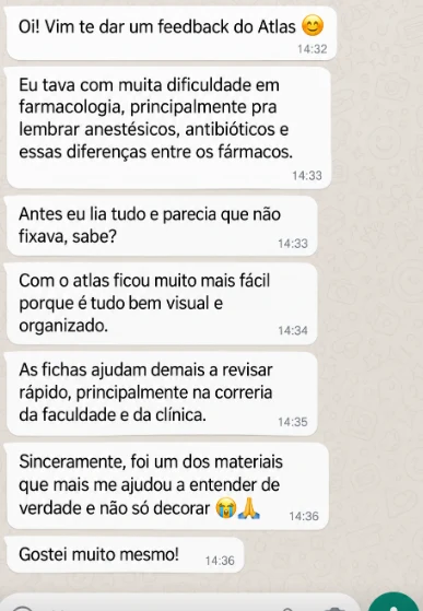 Depoimento de aluna no WhatsApp